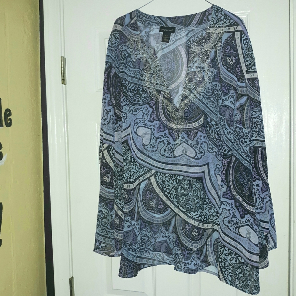 Lane Bryant sheer embroidered Tunic